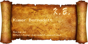 Kumer Bernadett névjegykártya