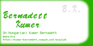 bernadett kumer business card